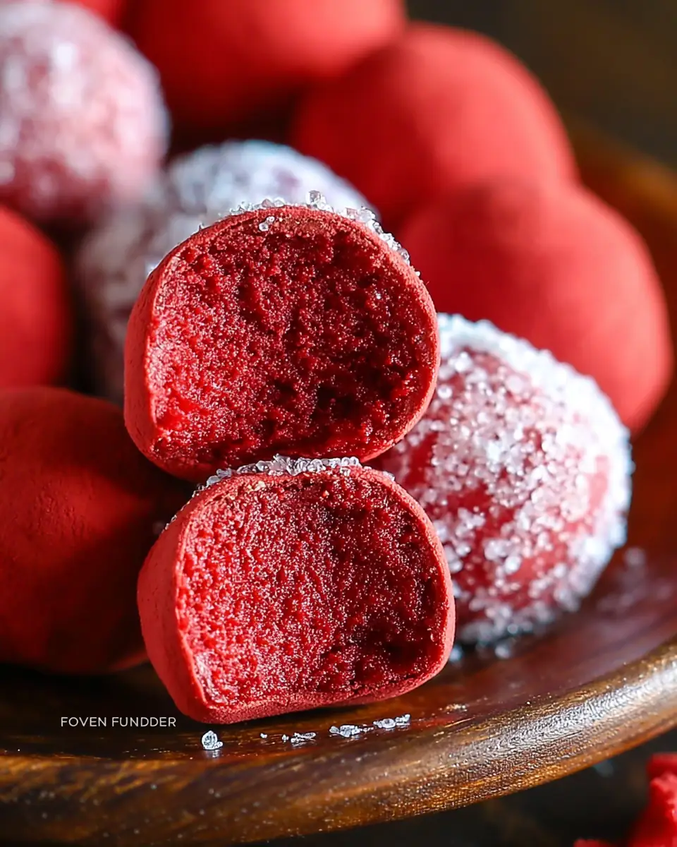 A delicious plate of Red Velvet Truffles
