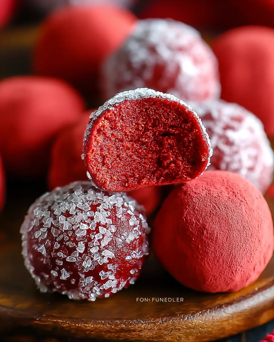 A delicious plate of Red Velvet Truffles