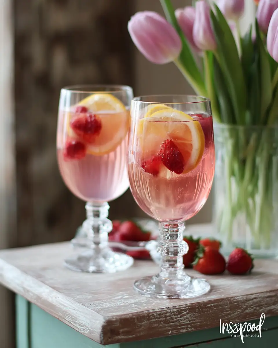 A delicious plate of Rosé Sangria