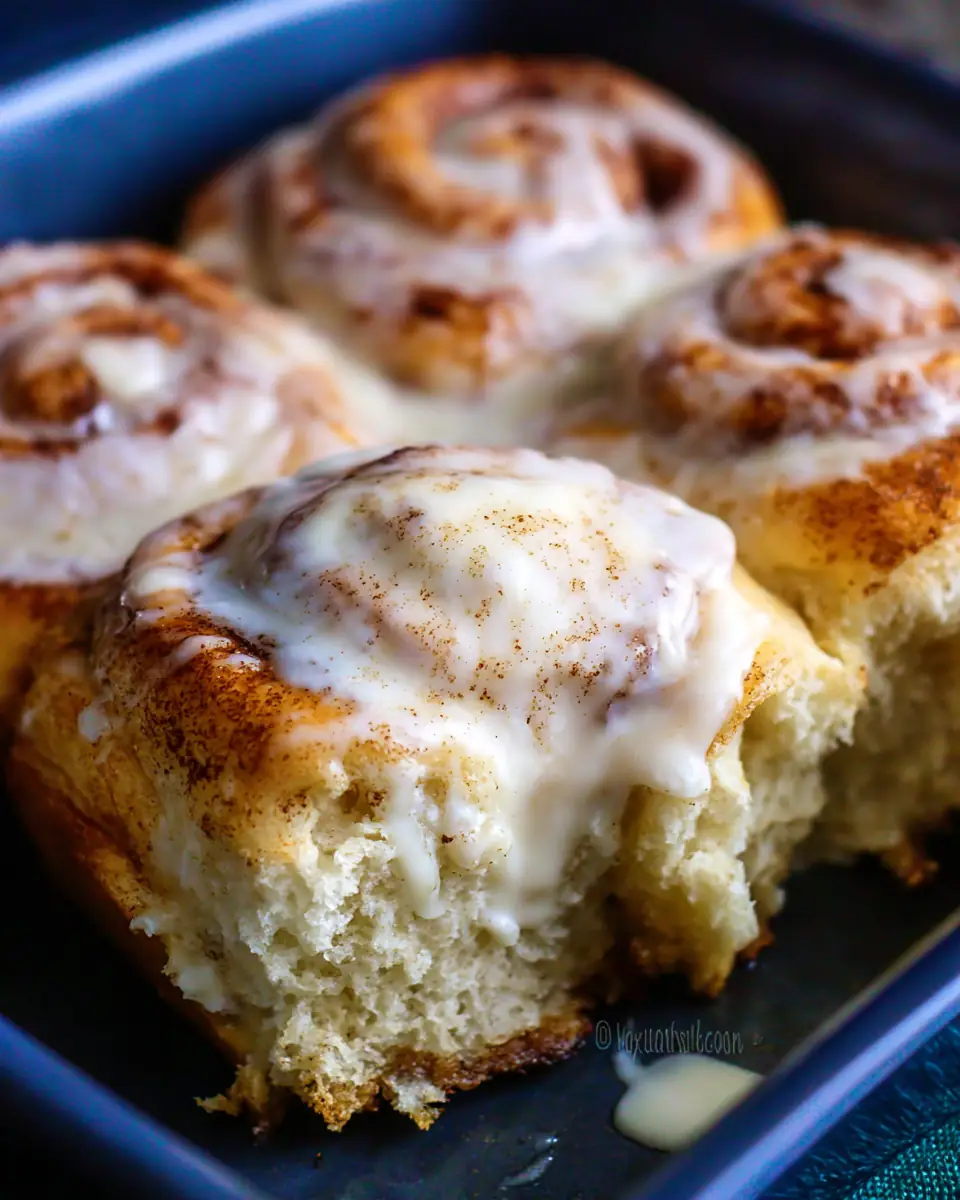 A delicious plate of Small Batch Cinnamon Rolls