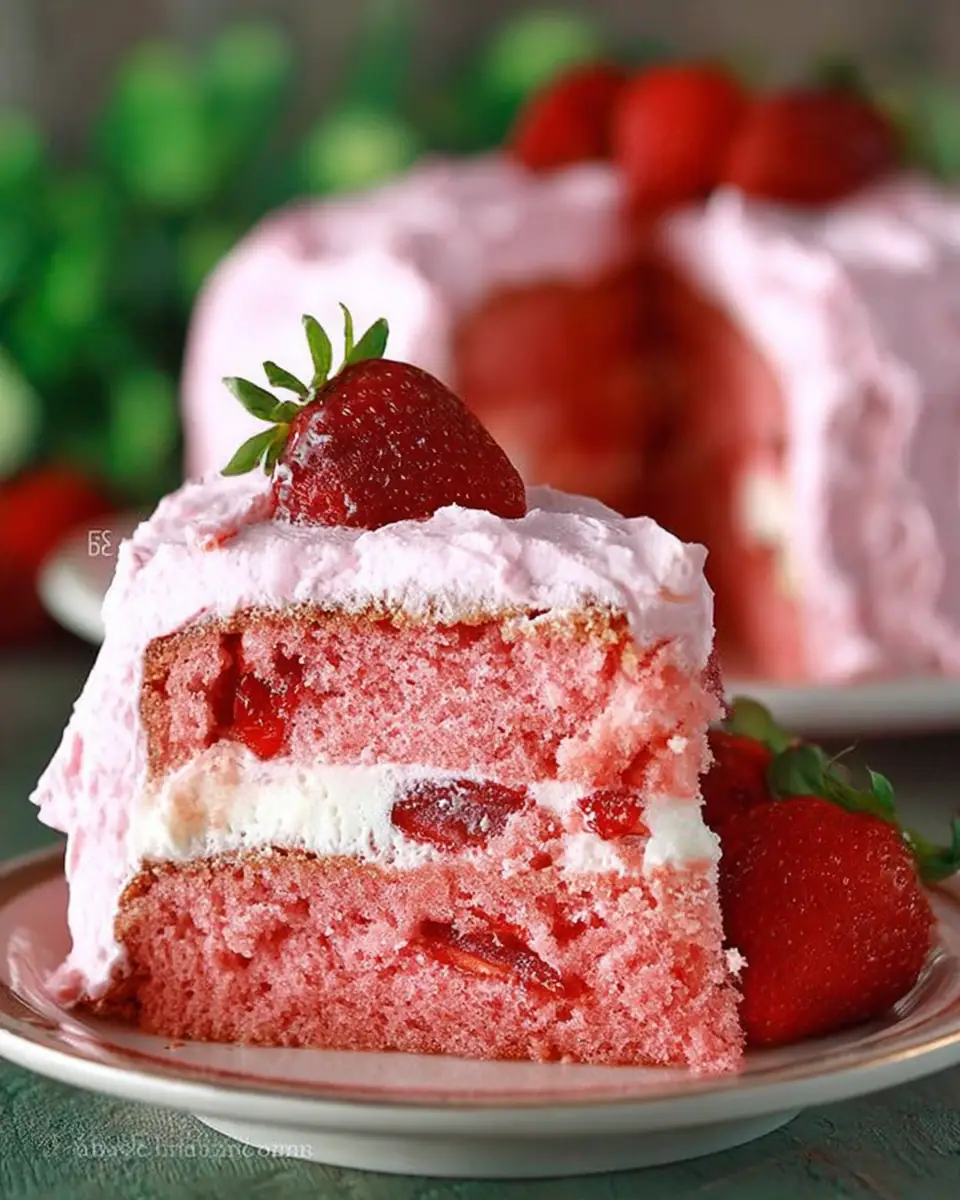 A delicious plate of Strawberry Cake Recipe – From Scratch