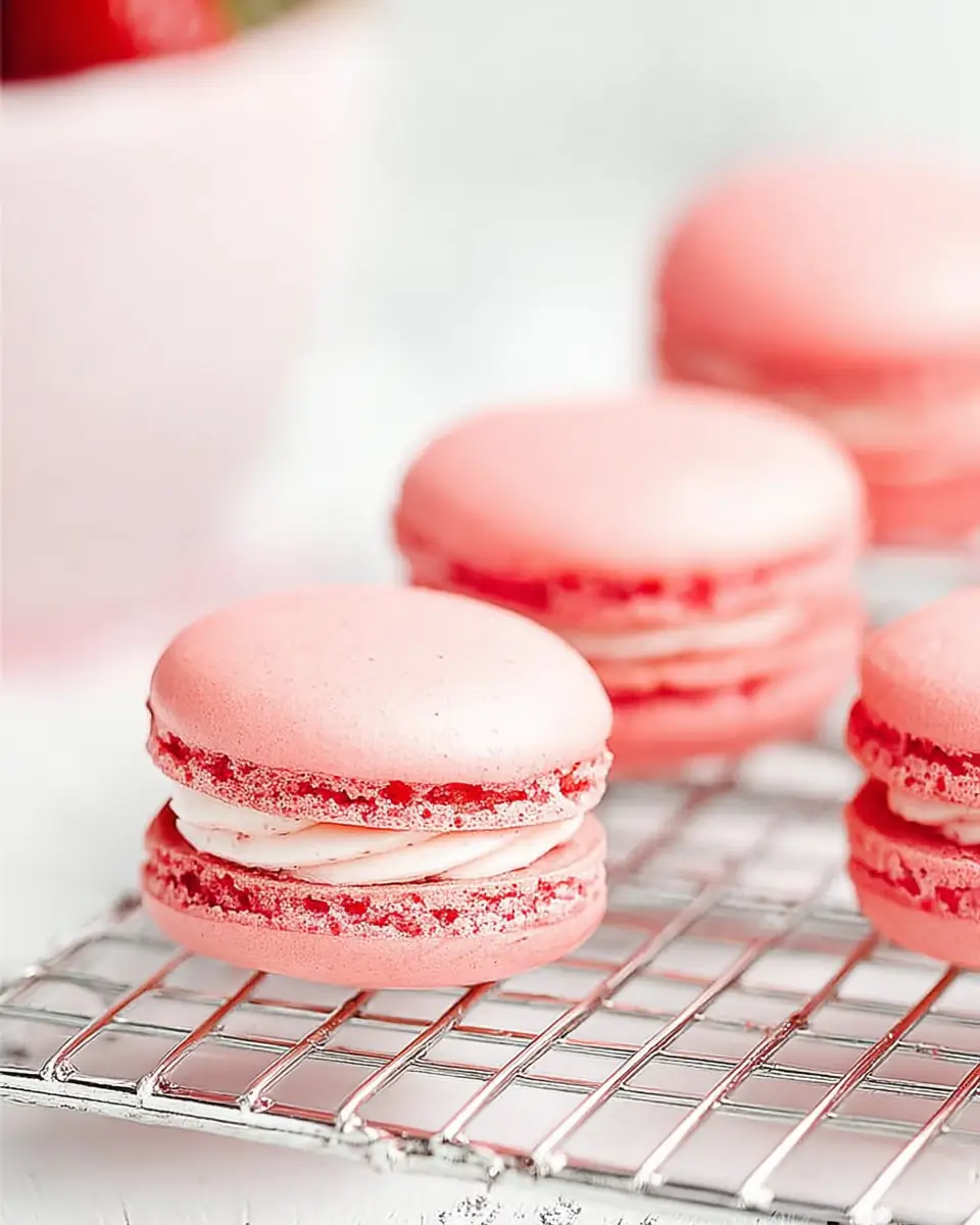 A delicious plate of Strawberry Macaron Recipe