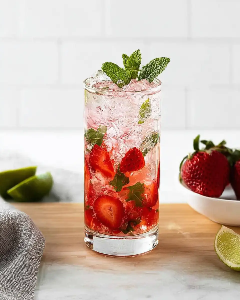 A delicious plate of Strawberry Mojito