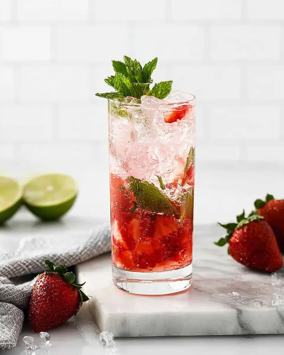 A delicious plate of Strawberry Mojito