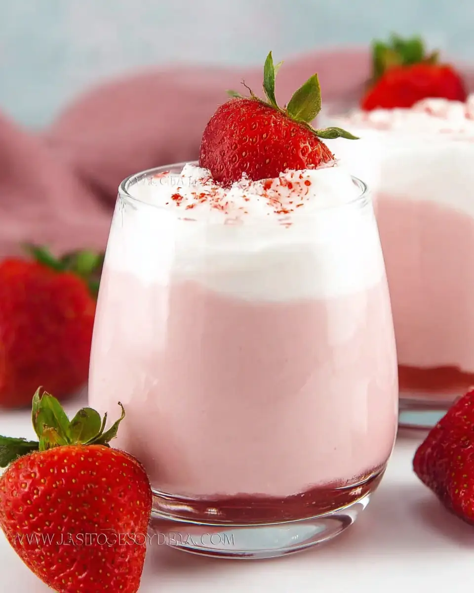 A delicious plate of Strawberry Mousse