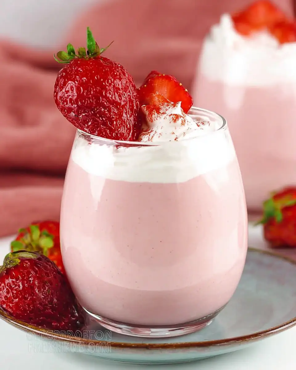 A delicious plate of Strawberry Mousse