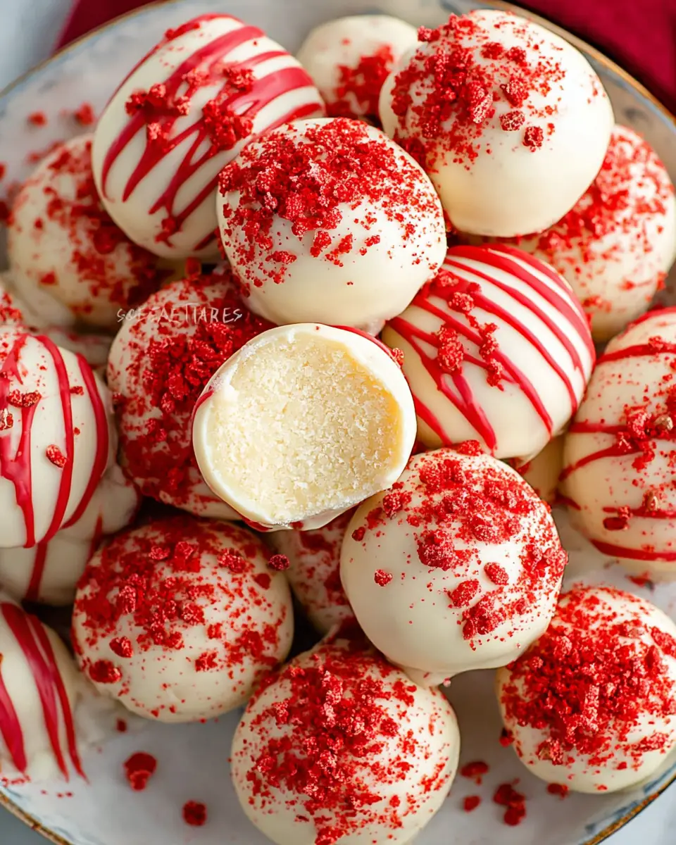 A delicious plate of Strawberry Truffles