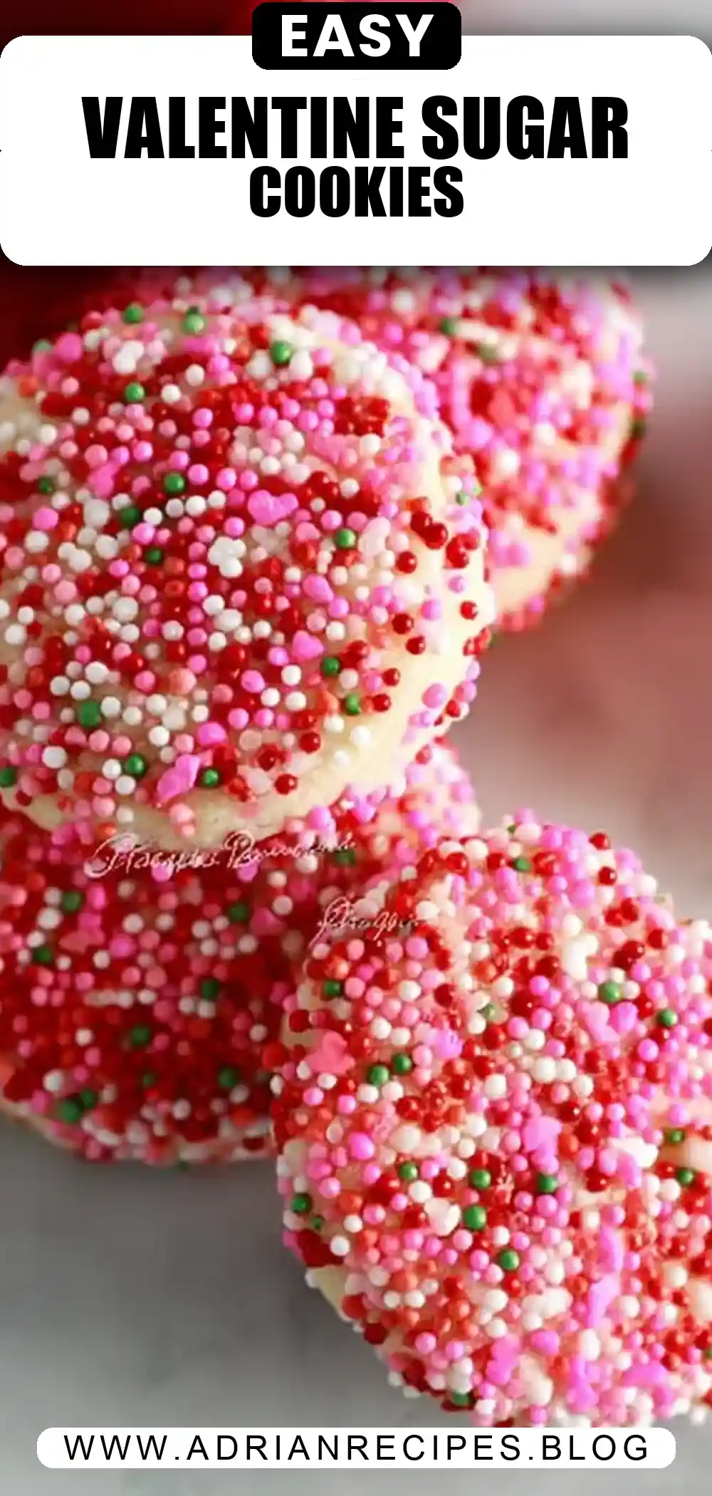 Valentine Sprinkle Sugar Cookies