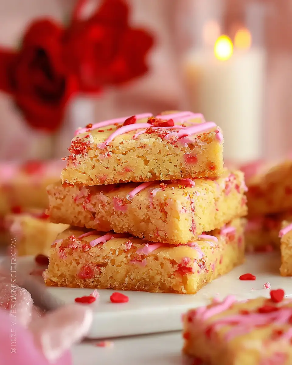 A delicious plate of Valentine Cake Mix Bars