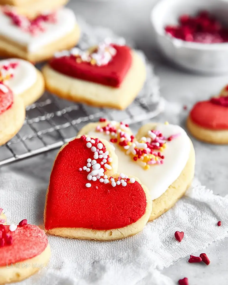 A delicious plate of Valentine Shortbread Cookies
