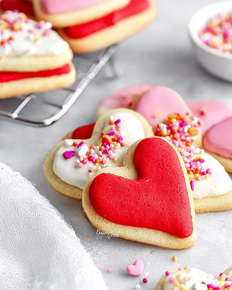 A delicious plate of Valentine Shortbread Cookies
