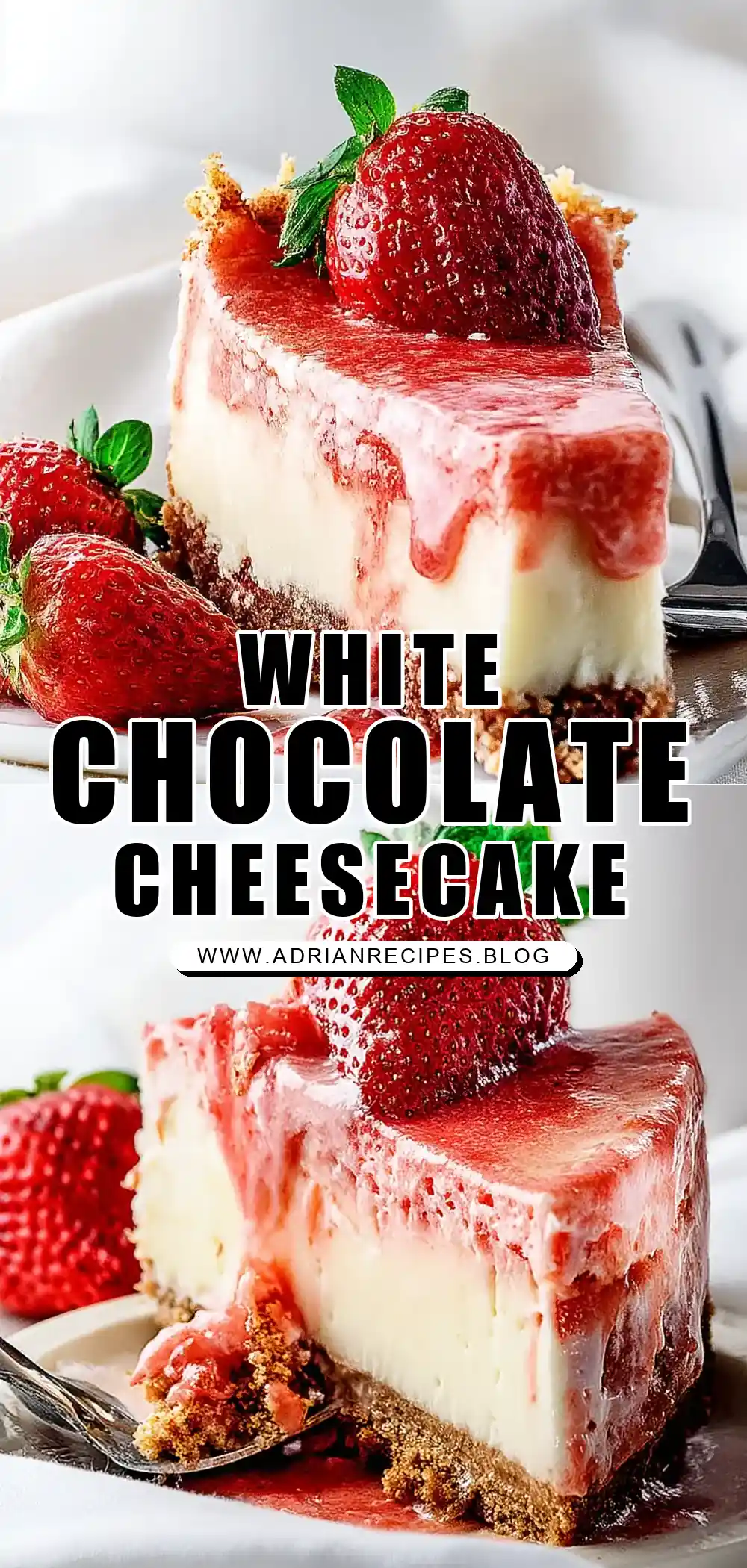 White Chocolate Strawberry Cheesecake