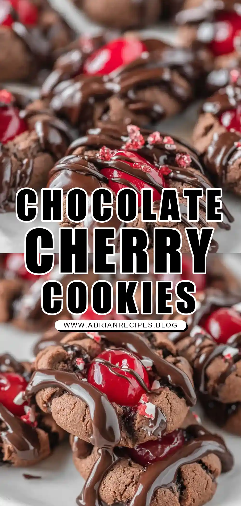 Chocolate Cherry Thumbprint Cookies