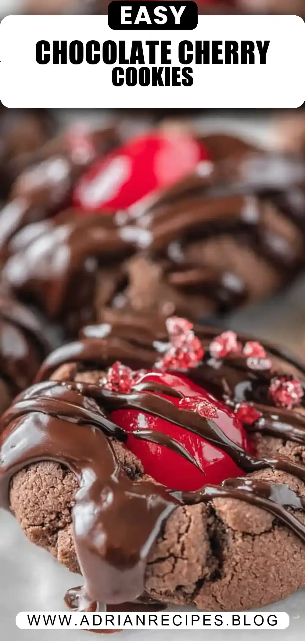 Chocolate Cherry Thumbprint Cookies