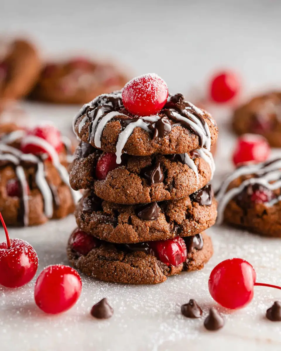 A delicious plate of Chocolate Cherry Cookies