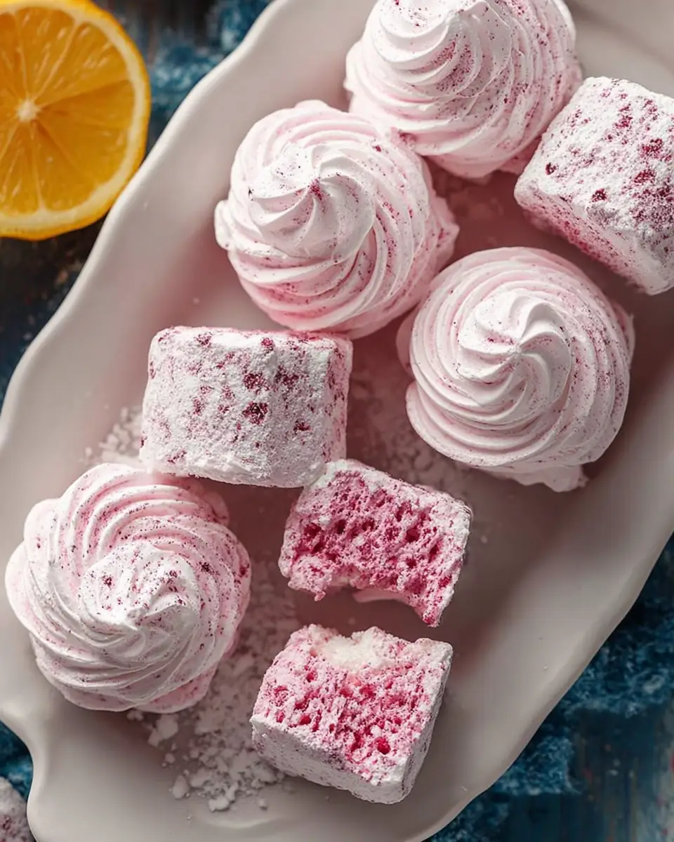 A delicious plate of Homemade Marshmallows (Zephyr) VIDEO