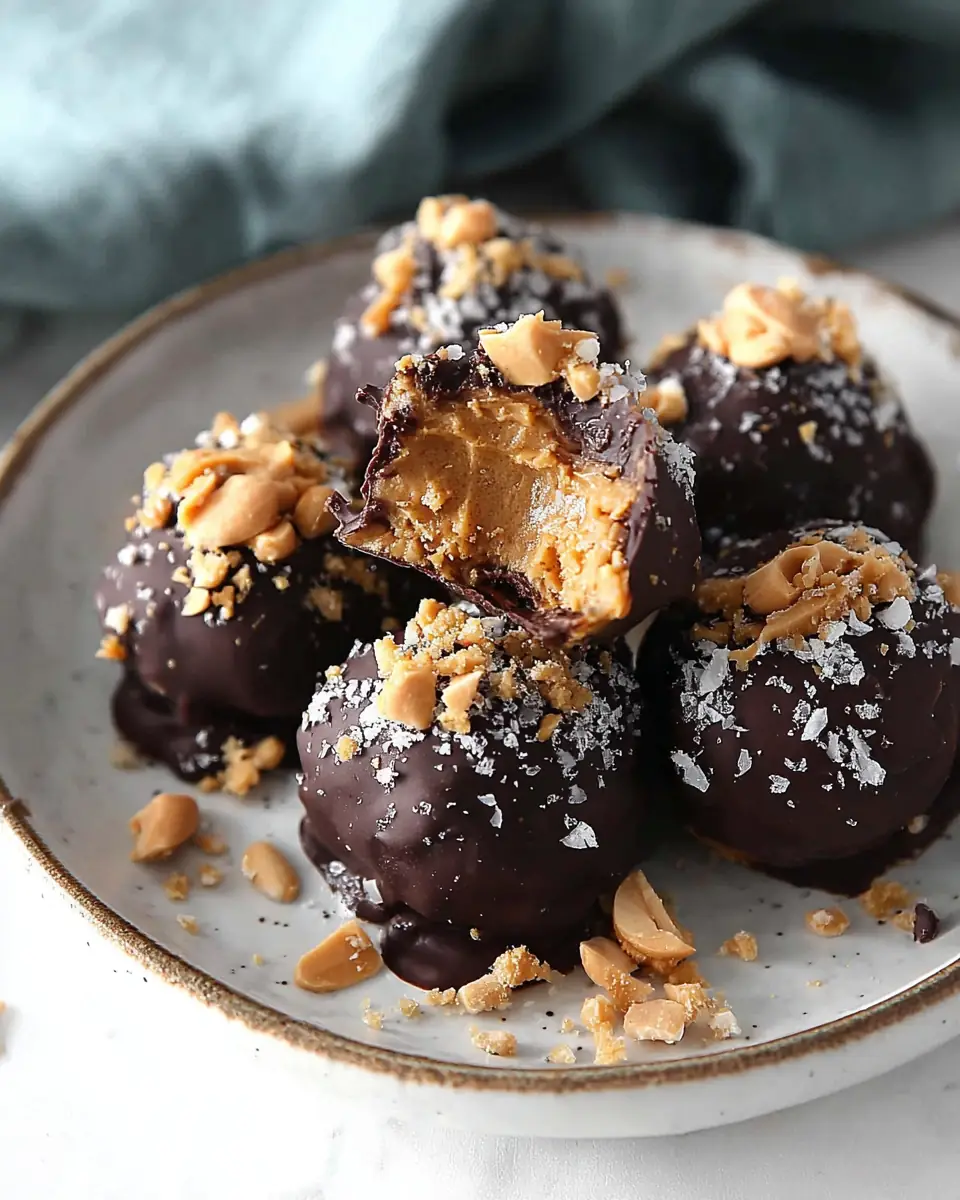 A delicious plate of Peanut Butter Truffles