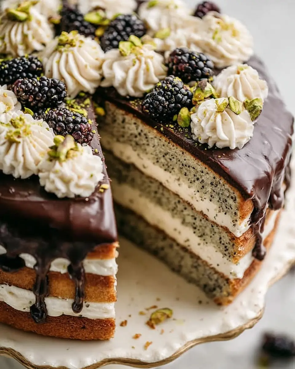 Poppy Seed Cake with Chocolate Ganache