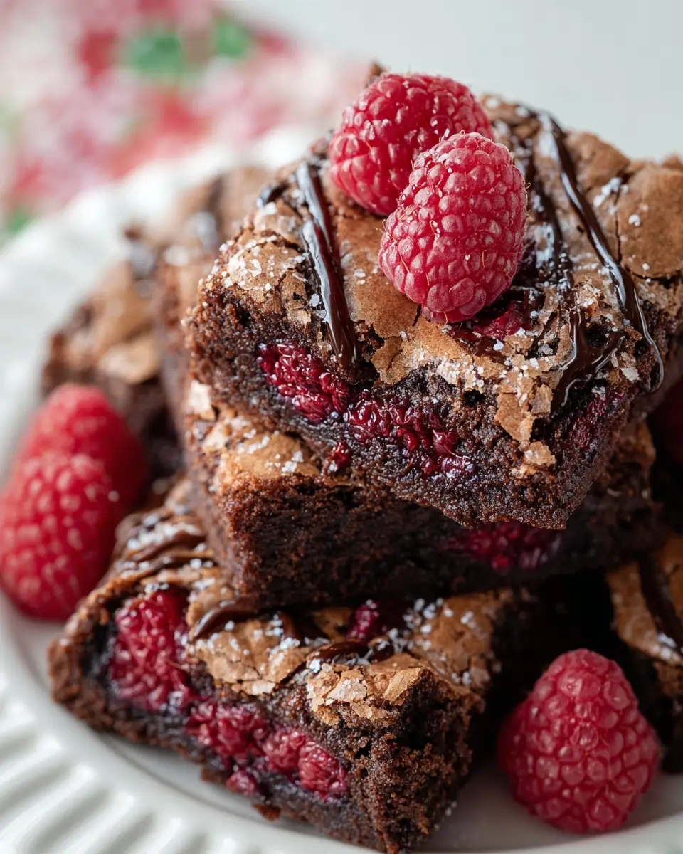 A delicious plate of Raspberry Brownie