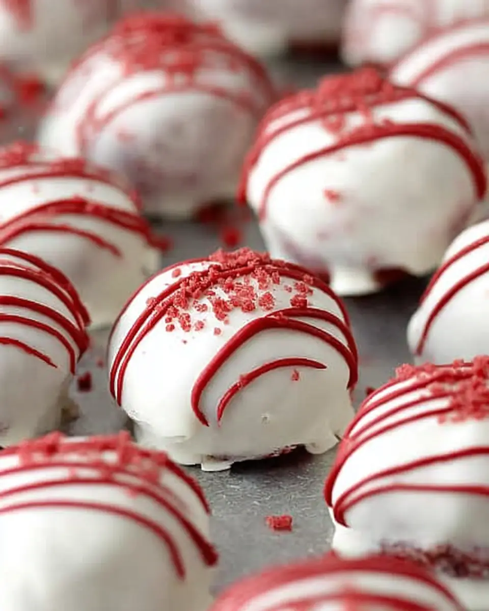 A delicious plate of Red Velvet Cake Bites