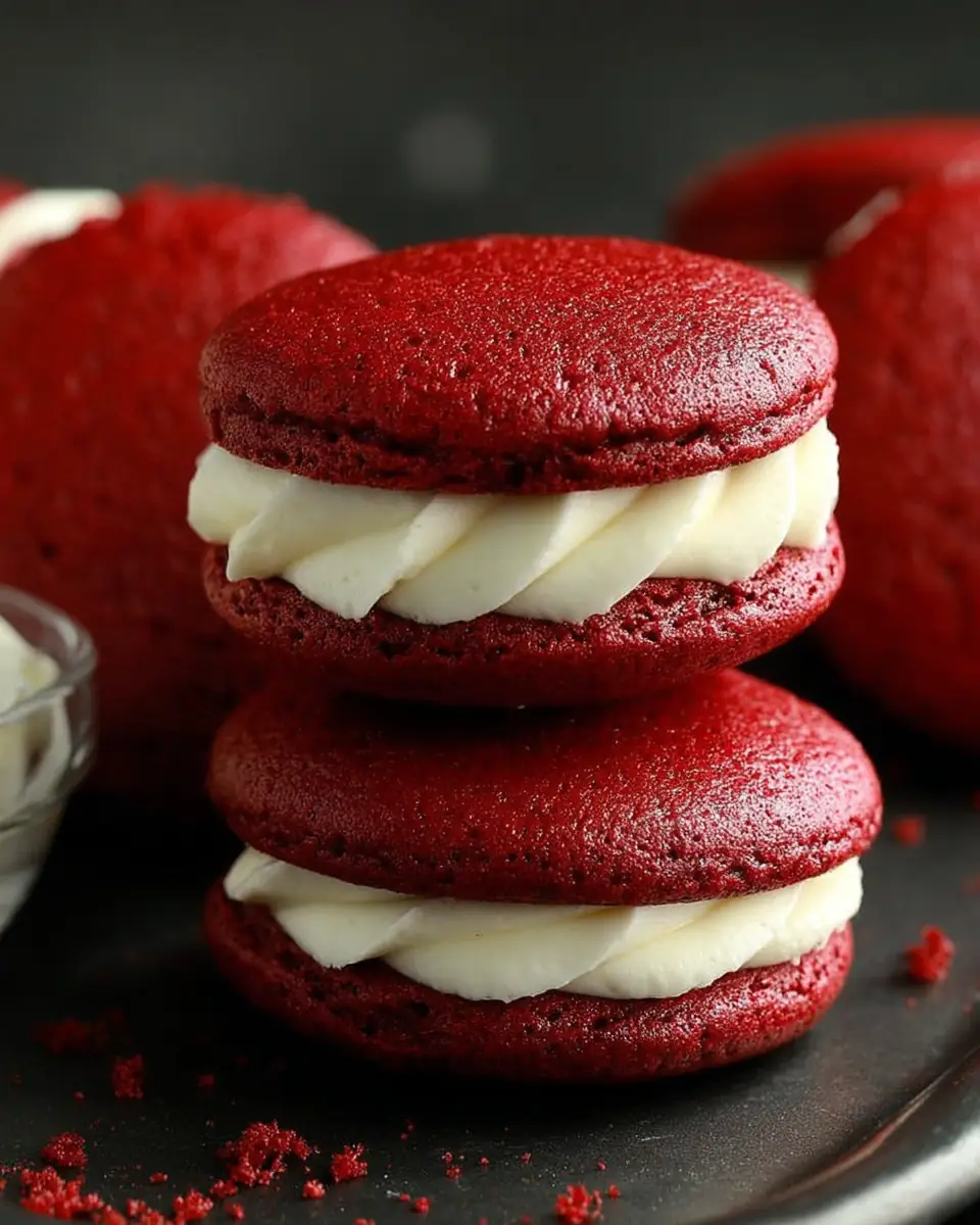 A delicious plate of Red Velvet Whoopie Pies