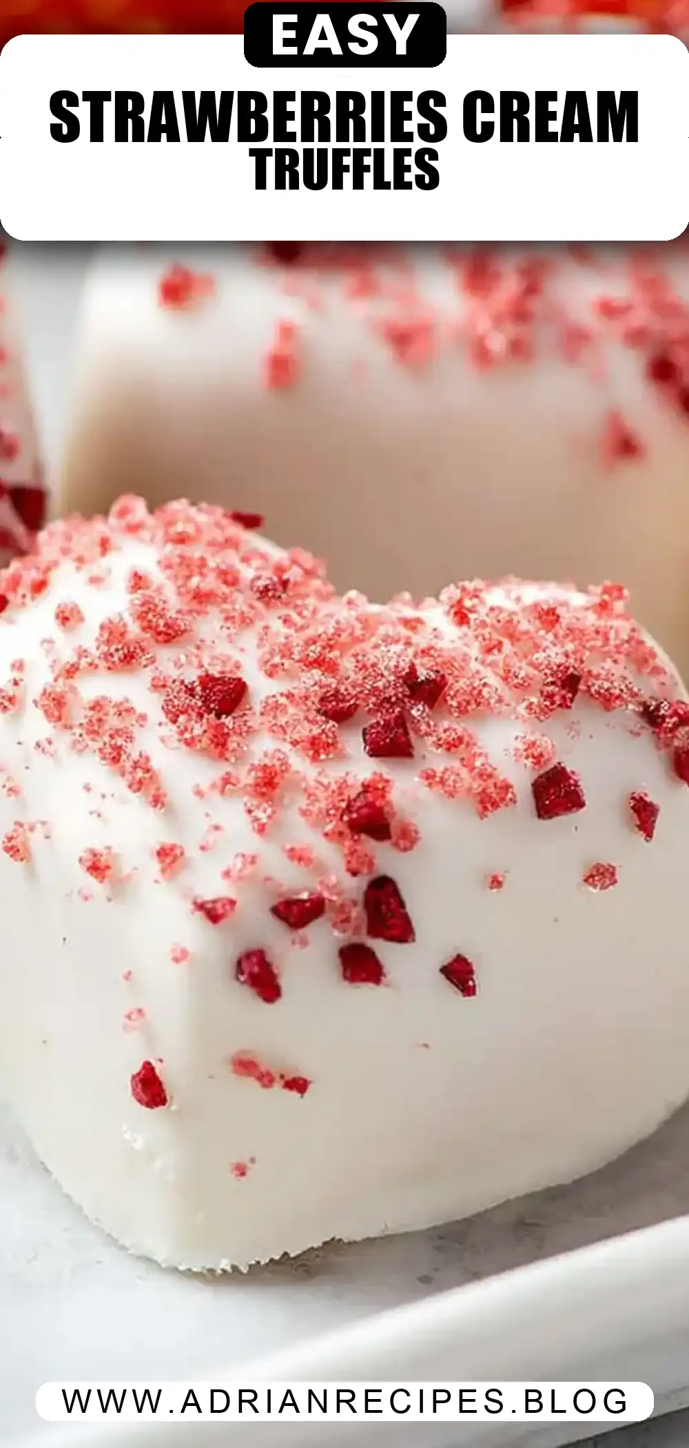 Strawberries and Cream Truffle Hearts