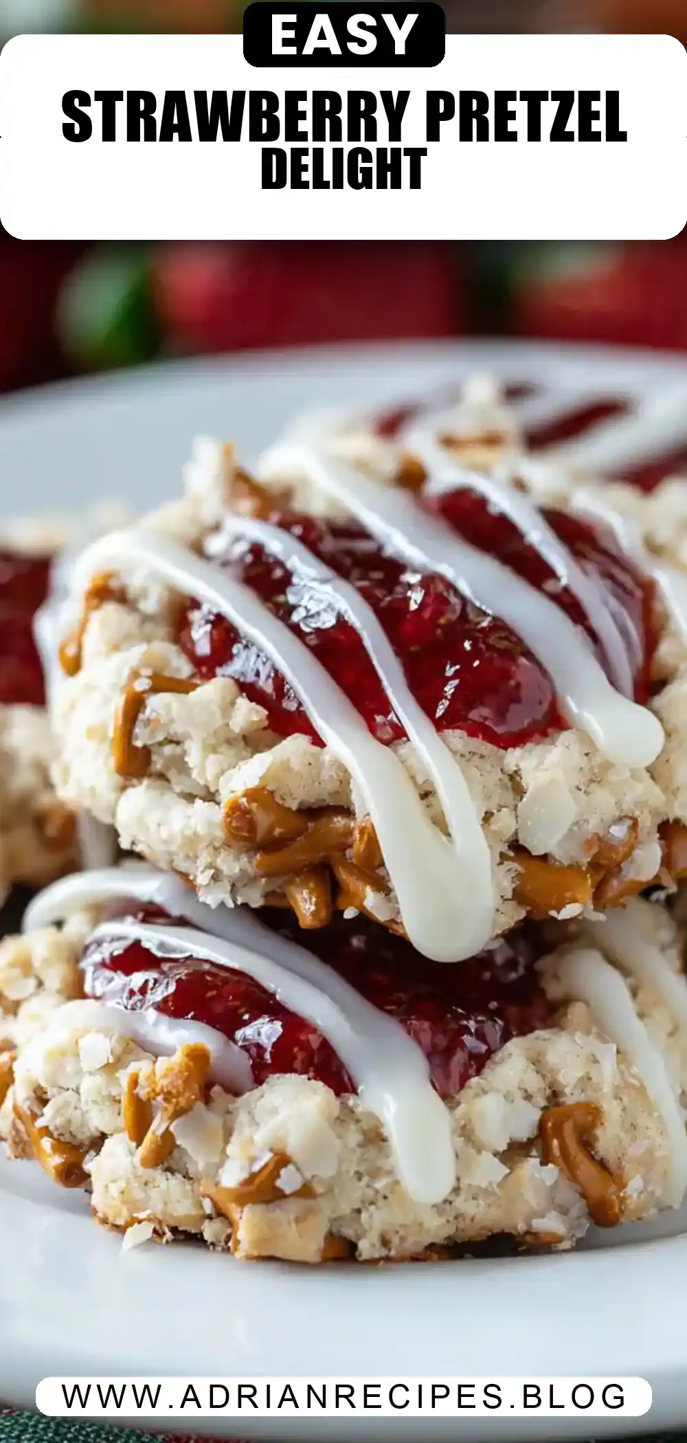Strawberry Pretzel Cookies