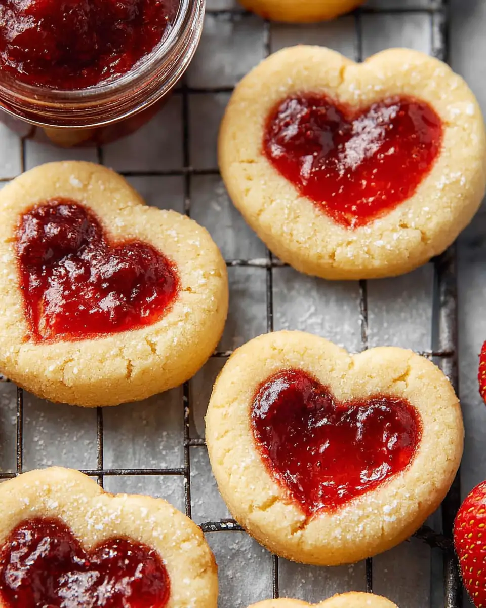 A delicious plate of Shortbread Cookies With Jam