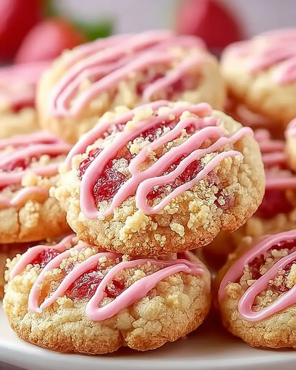 A delicious plate of Strawberry Crunch Cookies