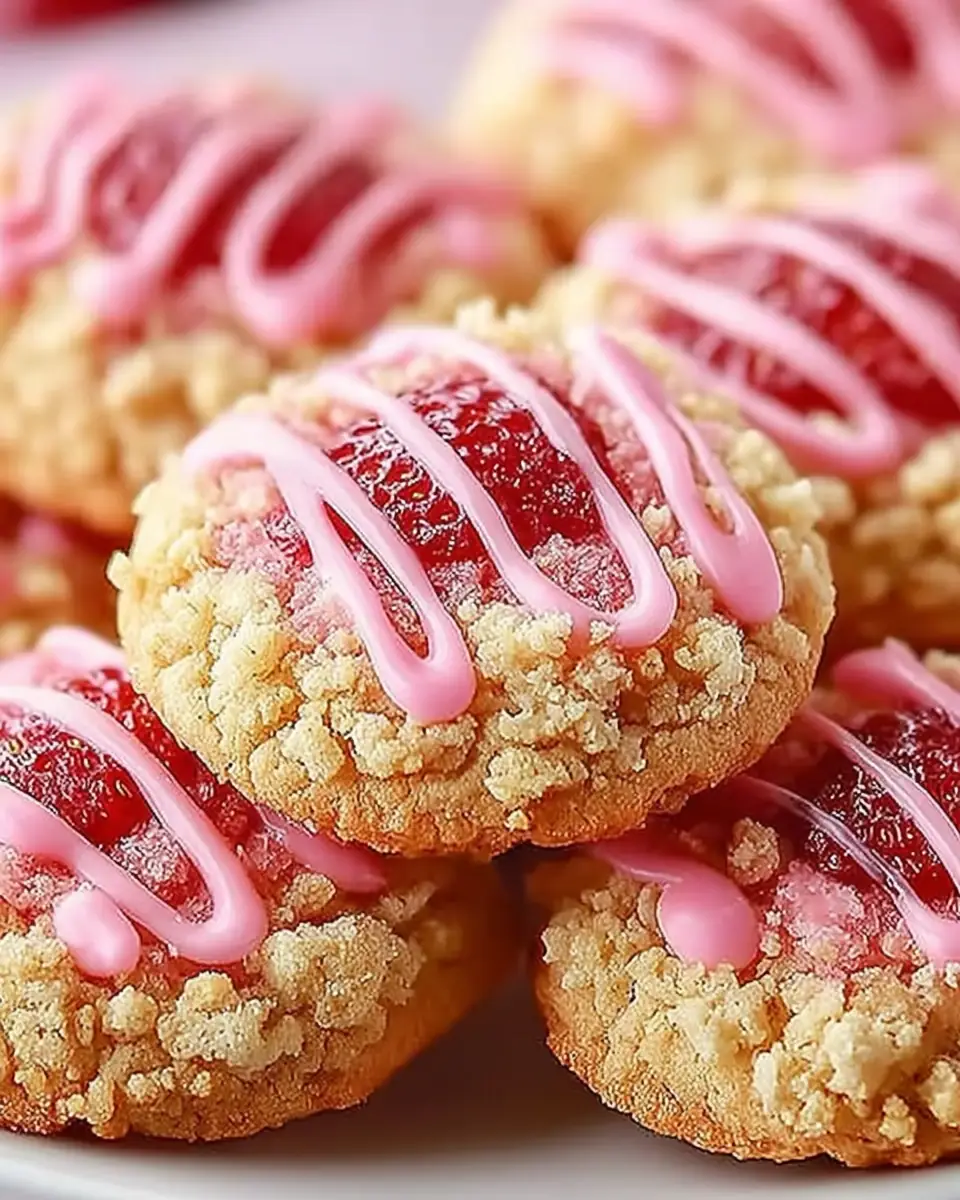 A delicious plate of Strawberry Crunch Cookies