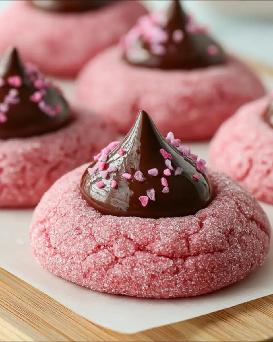 A delicious plate of Strawberry Kiss Cookies