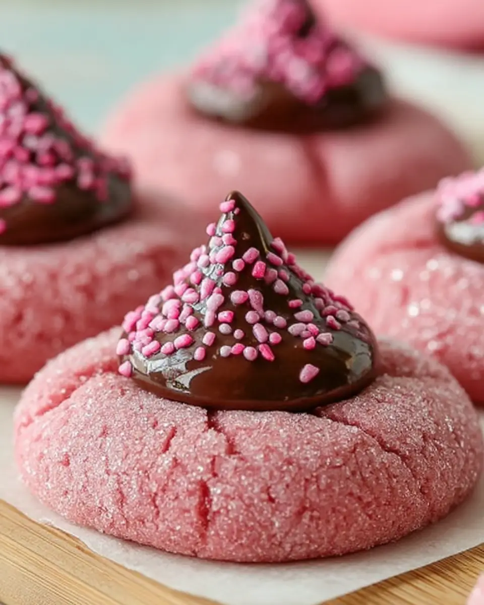 A delicious plate of Strawberry Kiss Cookies