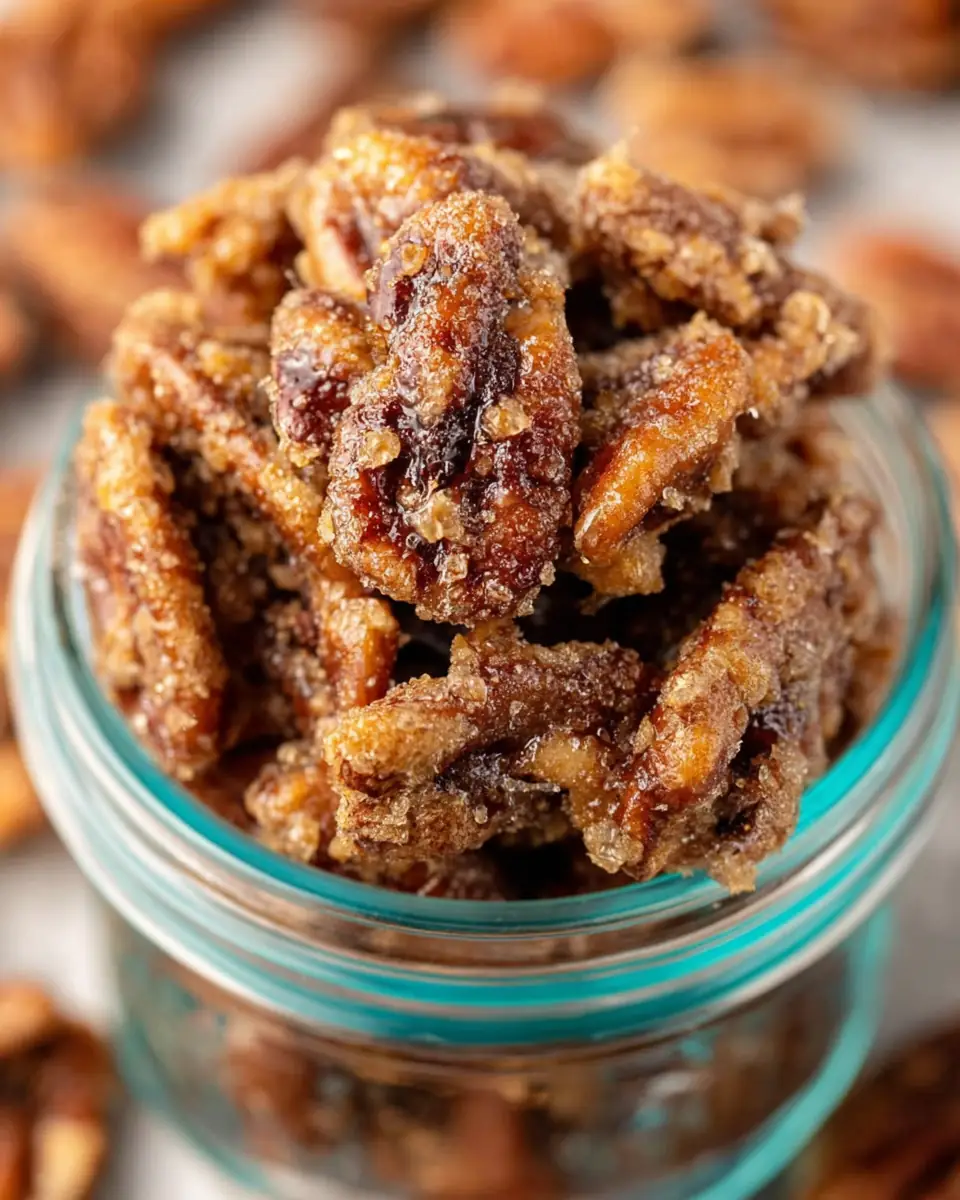 A delicious plate of Air Fryer Candied Pecans