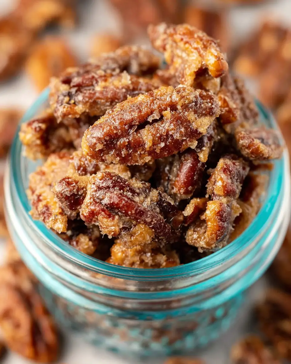A delicious plate of Air Fryer Candied Pecans