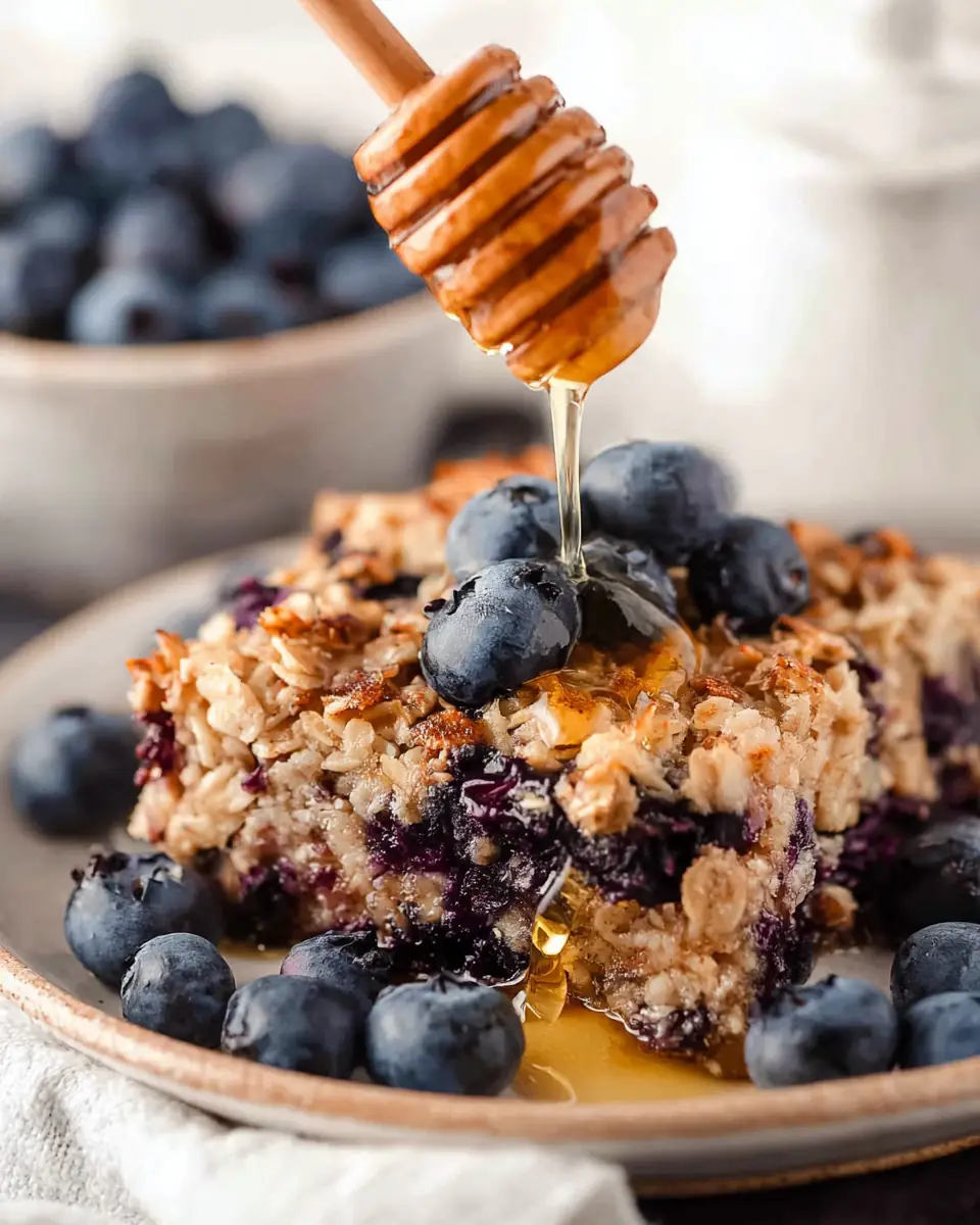 A delicious plate of Blueberry Baked Oatmeal