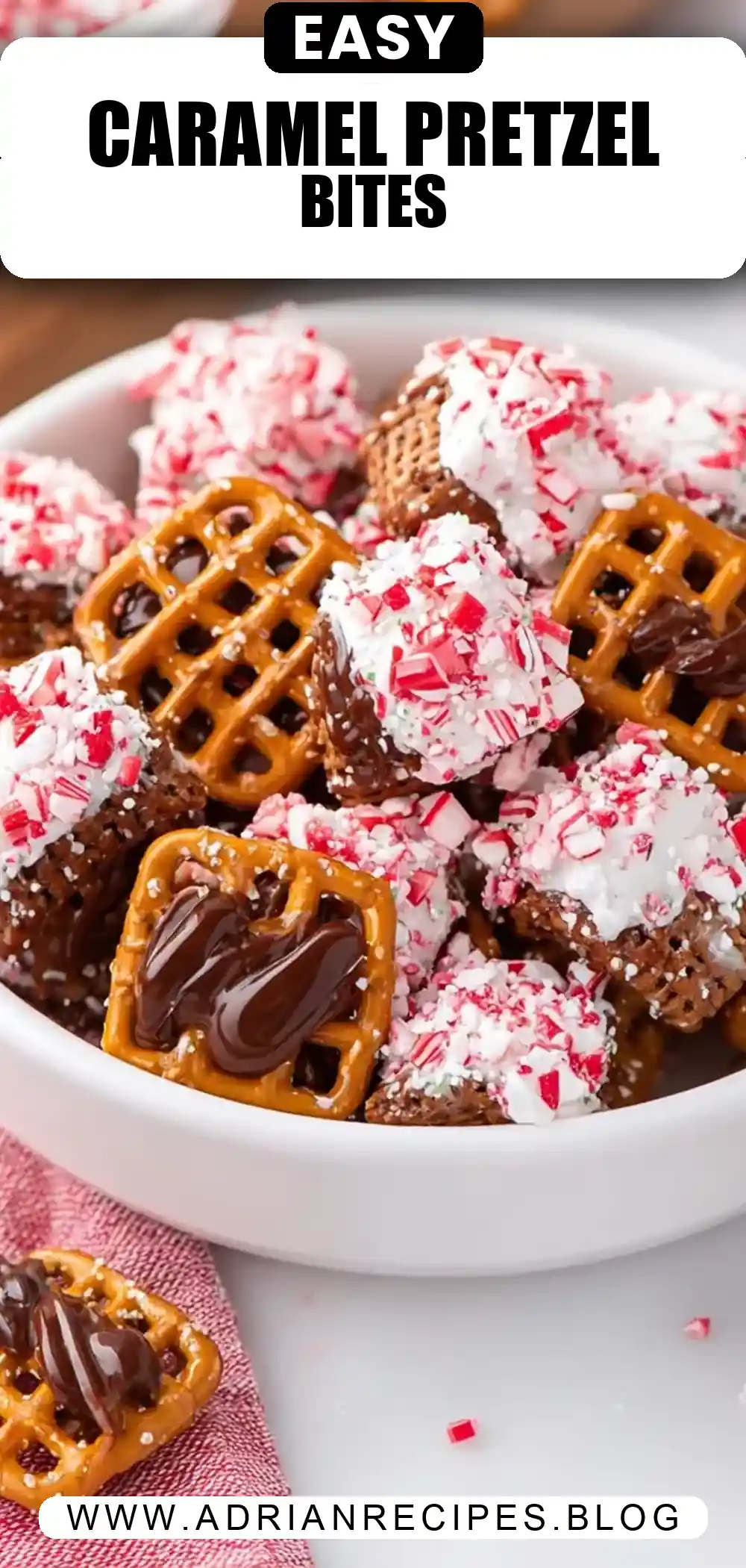 Christmas Caramel Pretzel Bites