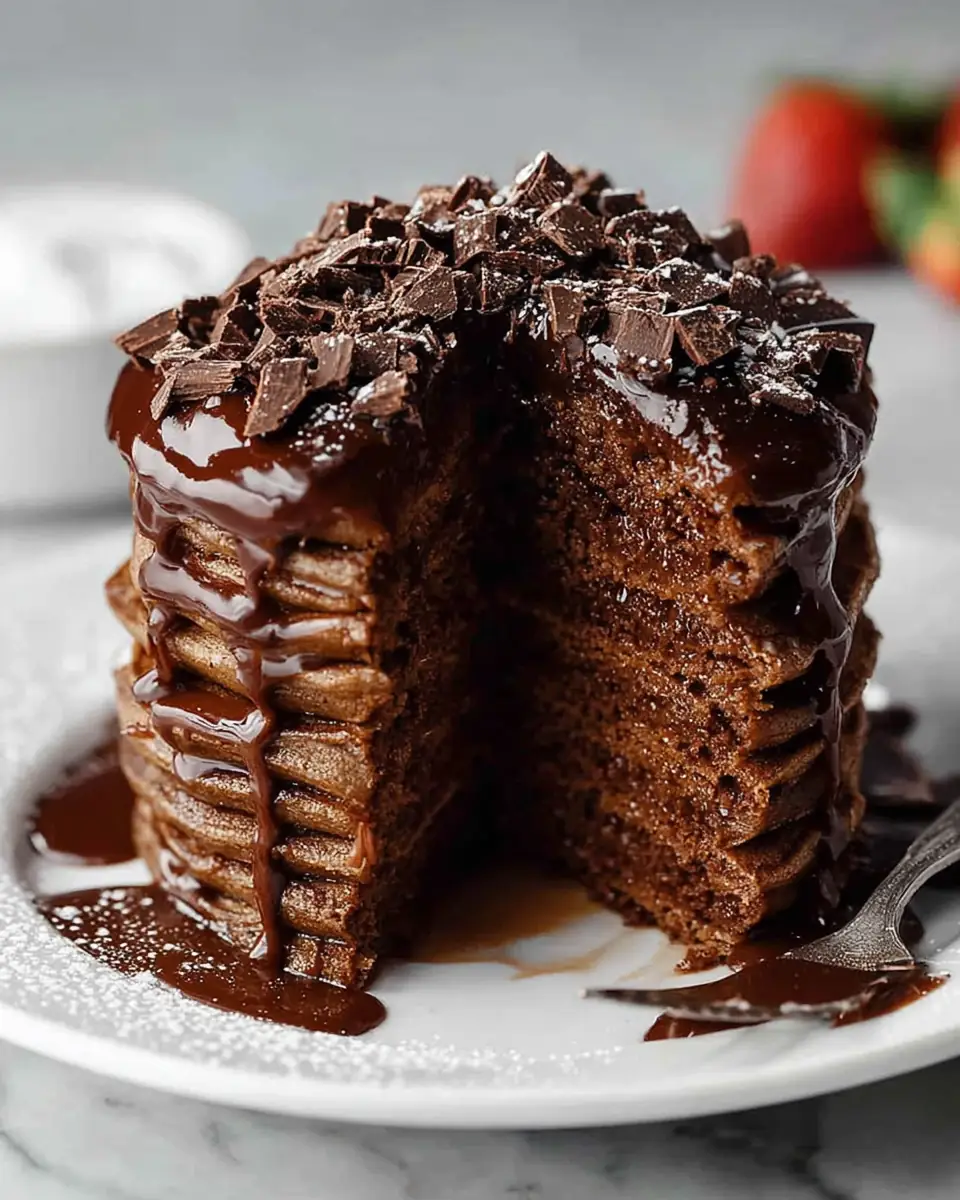 A delicious plate of Chocolate Pancakes