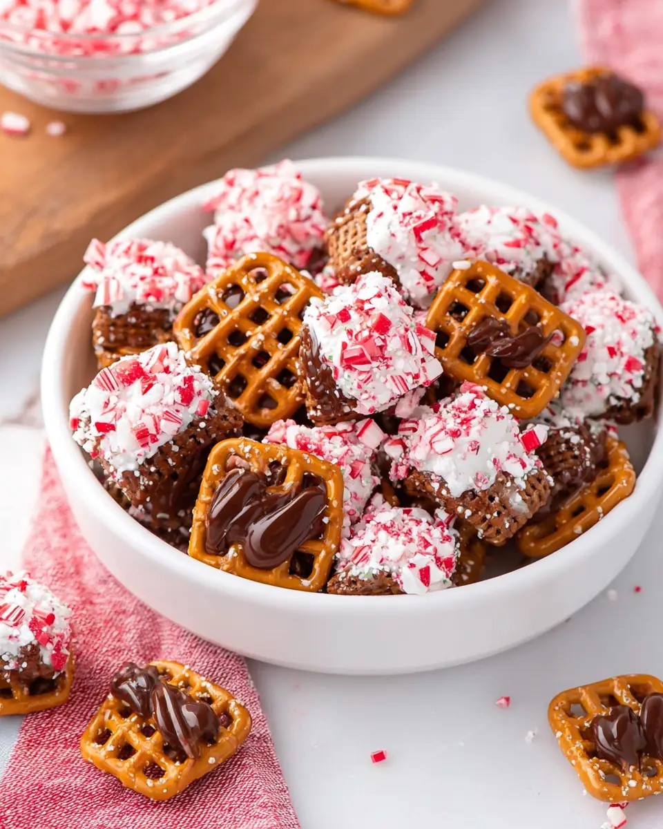 A delicious plate of Christmas Caramel Pretzel Bites