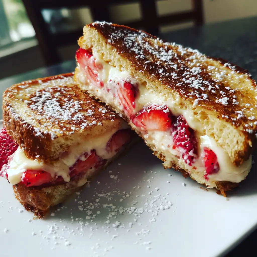 A delicious plate of DELICIOUS COPYCAT IHOP STUFFED FRENCH TOAST RECIPE