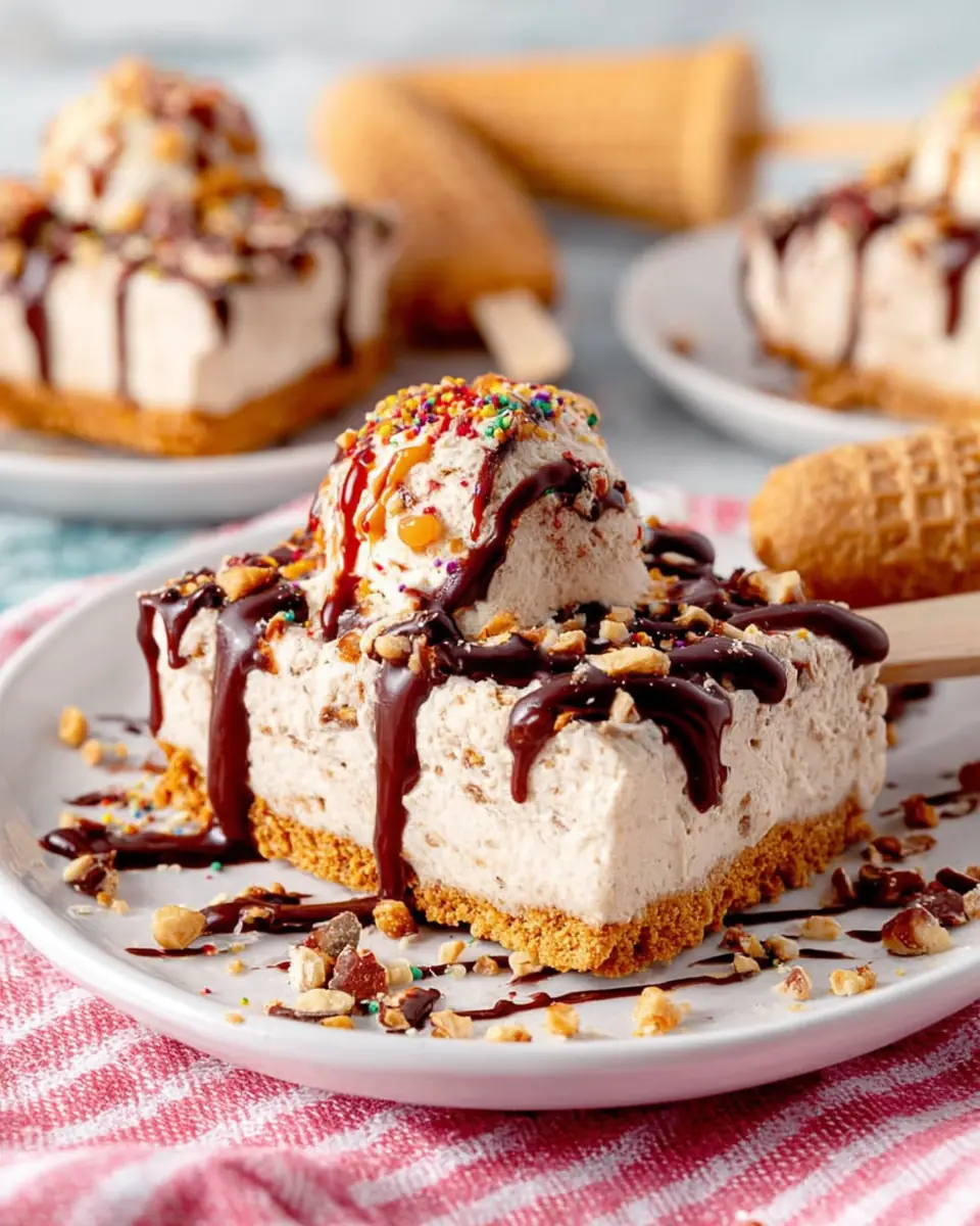A delicious plate of Drumstick Frozen Dessert