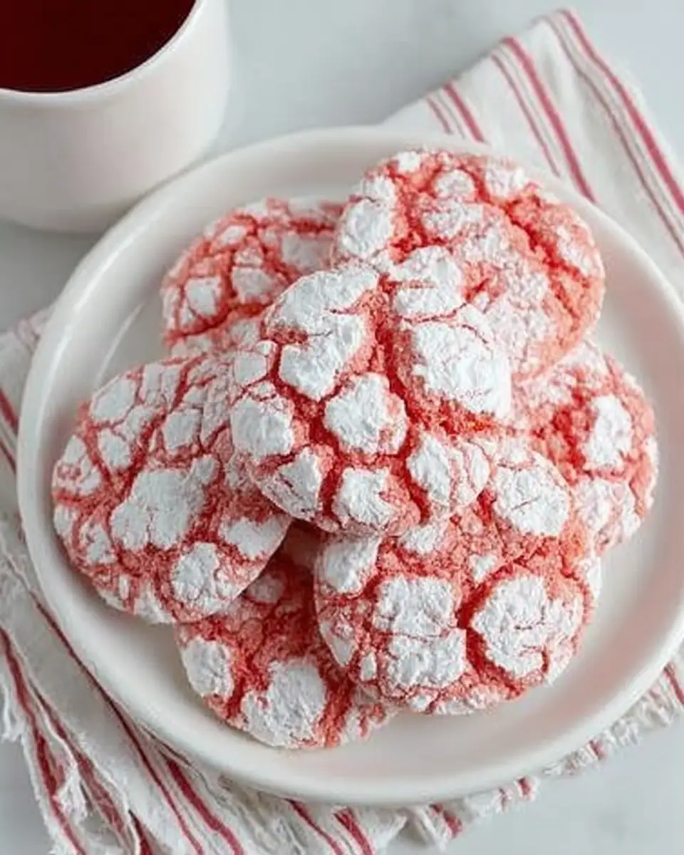 Easy Strawberry Crinkle Cookies with Cake Mix