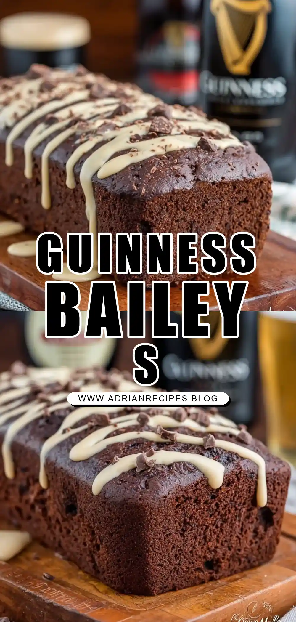 Guinness Chocolate Bread with Bailey’s Drizzle
