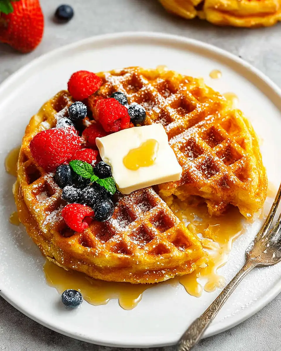 A delicious plate of Homemade Waffles