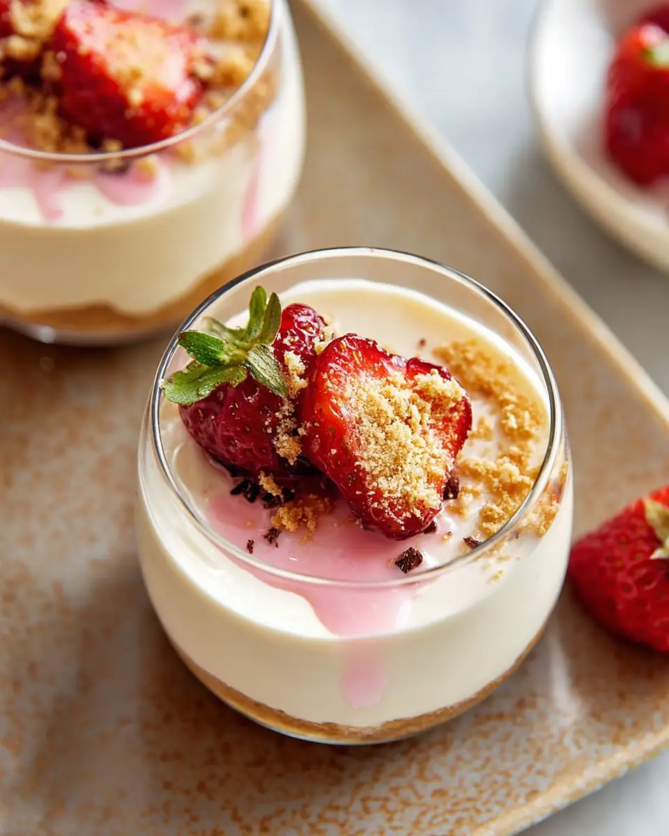 A delicious plate of No Bake Cheesecake Cups