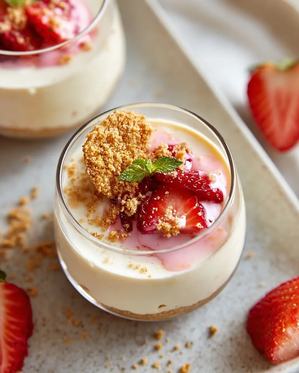 A delicious plate of No Bake Cheesecake Cups