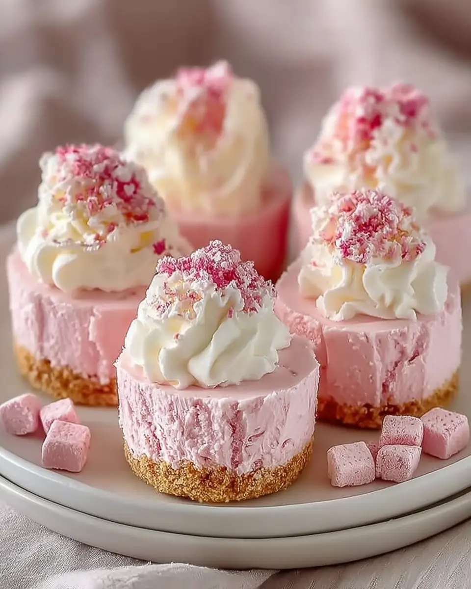 A delicious plate of No Bake Pink Velvet Cheesecake Bites: Easy, Creamy, and Perfectly Pretty