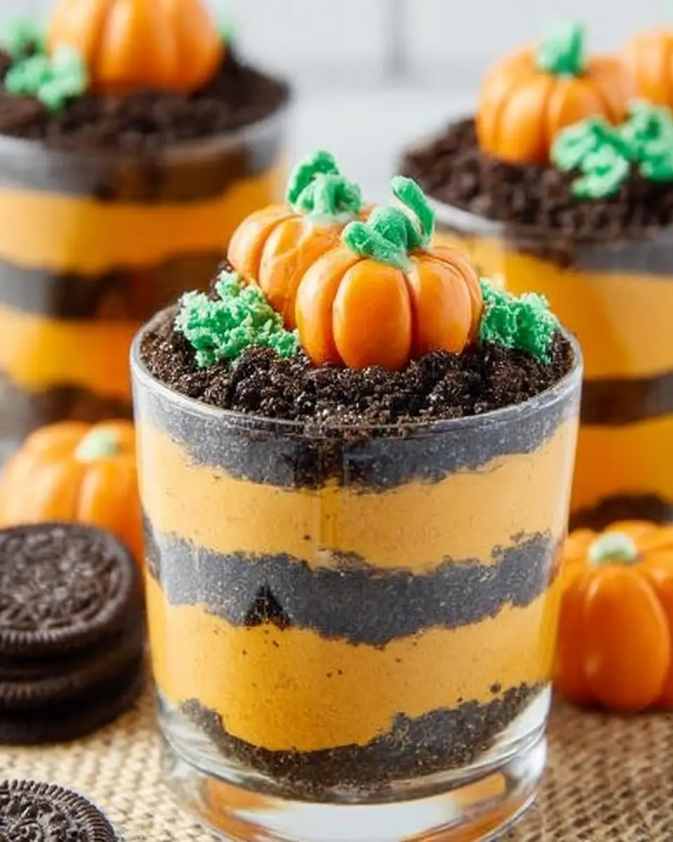 A delicious plate of Pumpkin Patch Pudding Cups Recipe