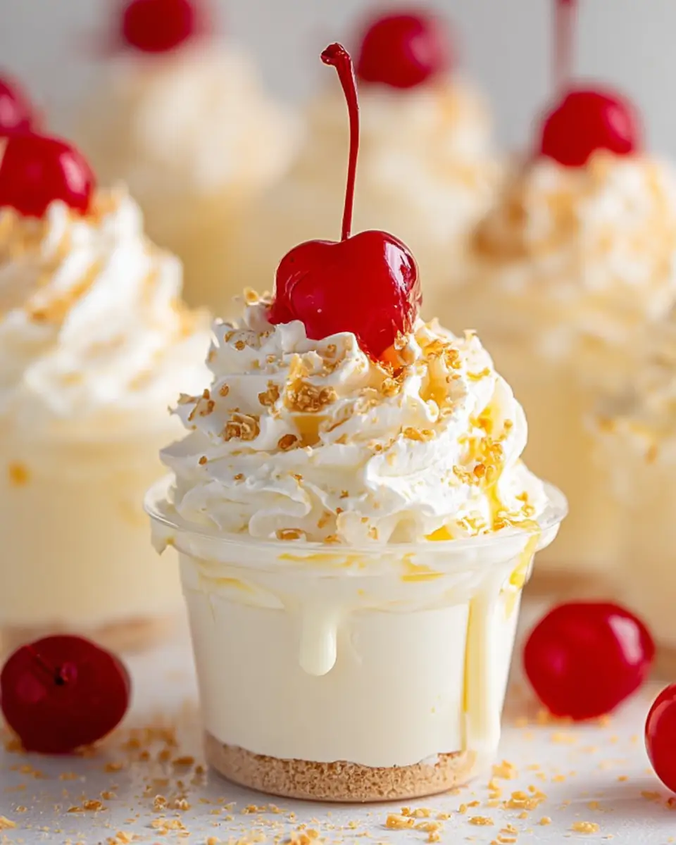 A delicious plate of RumChata Cheesecake Pudding Shots