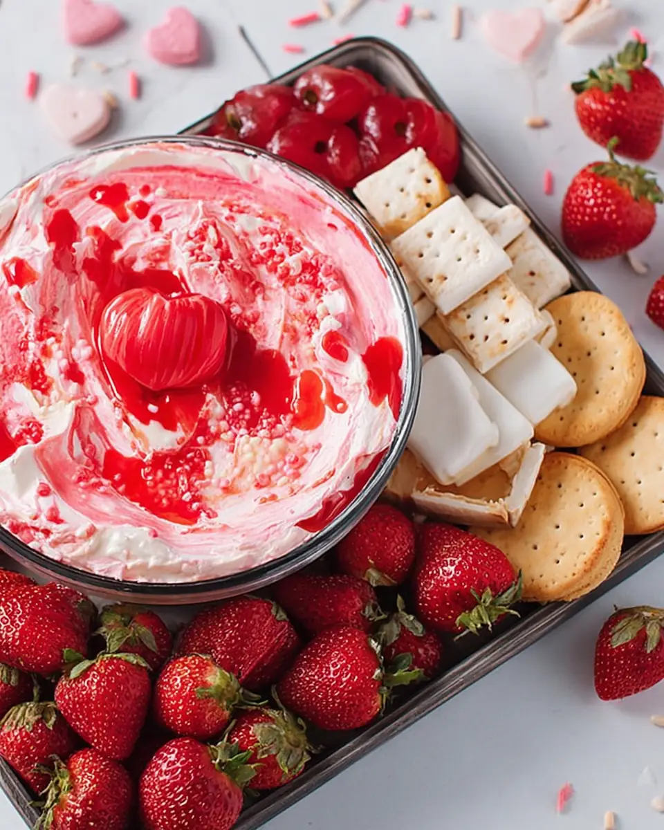 A delicious plate of Valentines Day Dip Dessert