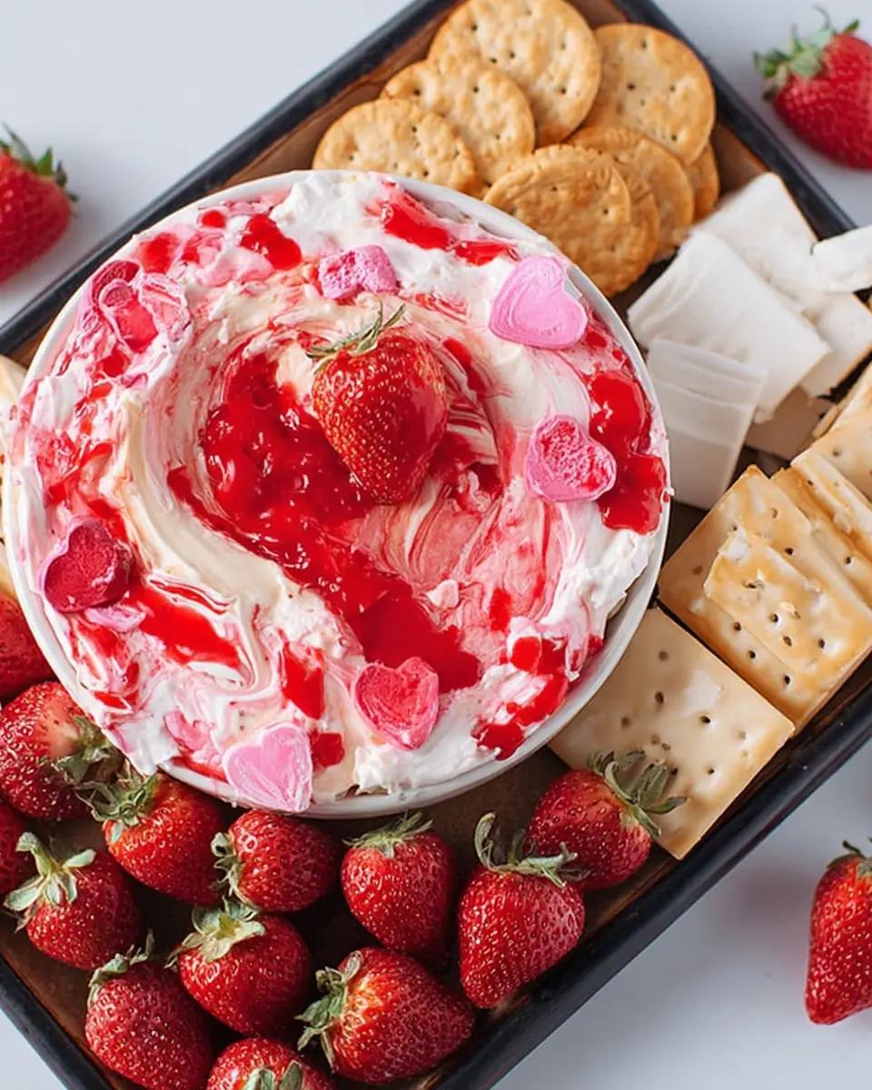 A delicious plate of Valentines Day Dip Dessert